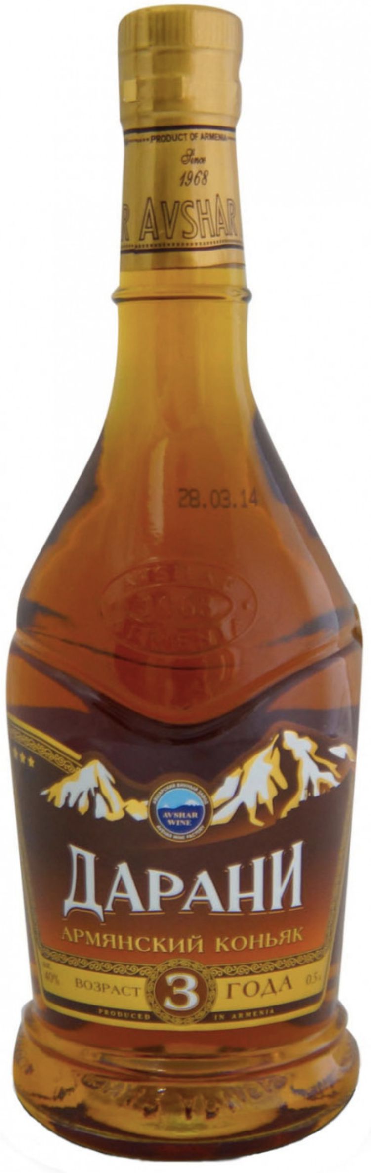 Коньяк "Дарани" 3 года, 0.75 л