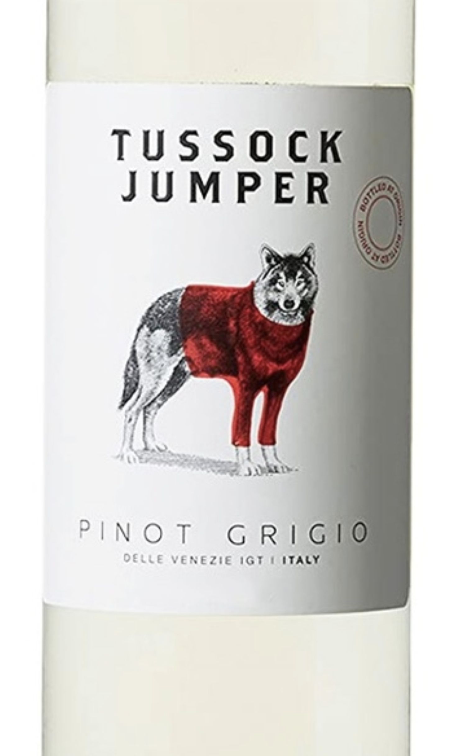 Этикетка Тассок Джампер Пино Гриджо "Tussock Jumper Pinot Grigio" белое сухое 0,75л  (ВОЛК)