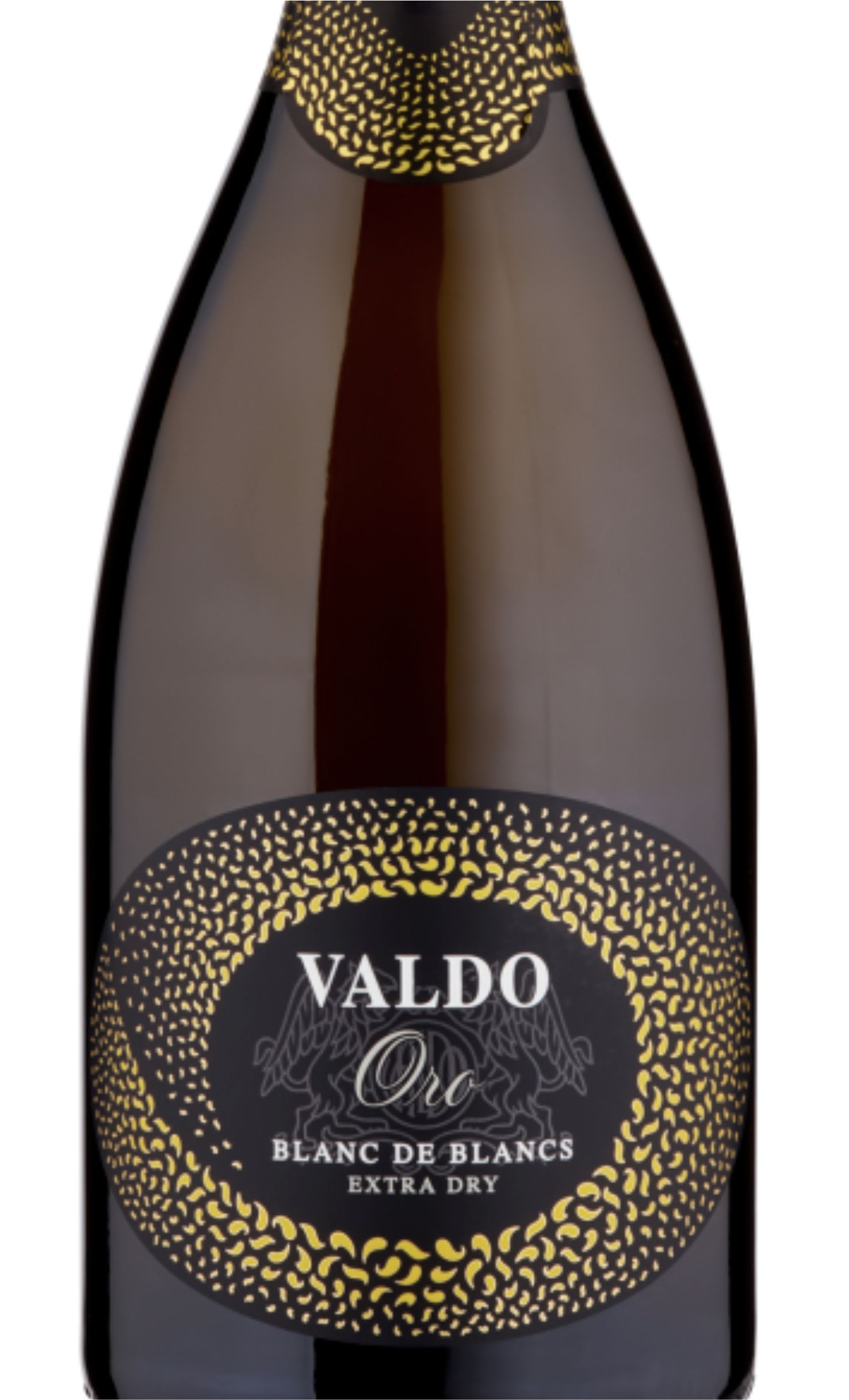 Этикетка Игристое вино Вальдо "Оро" Блан де Блан, белое экстра сухое, 0.75 л