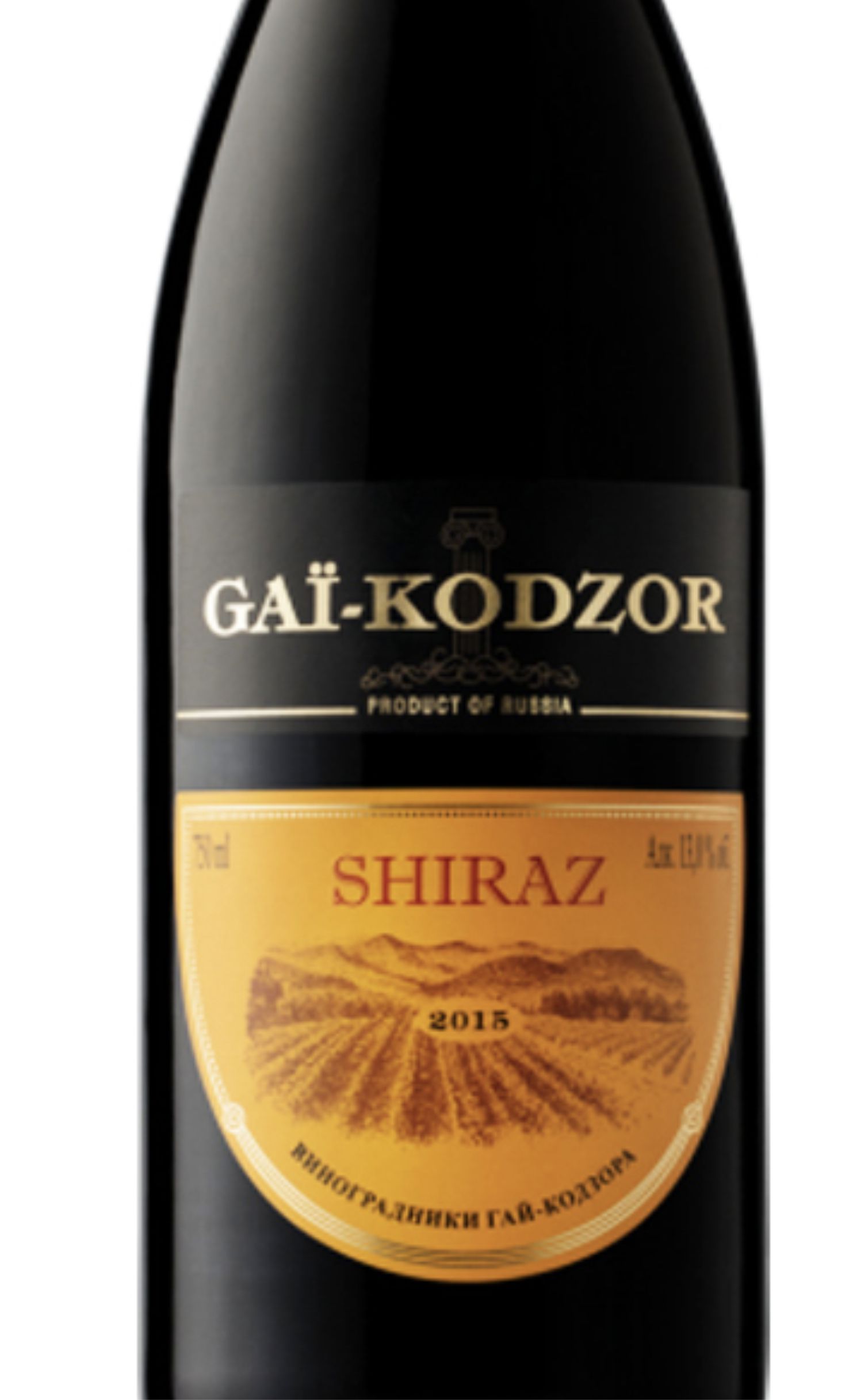 Этикетка Вино сухое красное "ГАЙ-КОДЗОР ШИРАЗ" (GAI-KODZOR SHIRAZ),  2019г, креп 14%, емк 0,75л