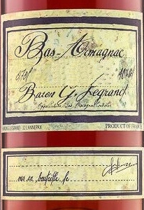 Этикетка Бренди Барон Г. Легран Ба Арманьяк 2002 0,7л