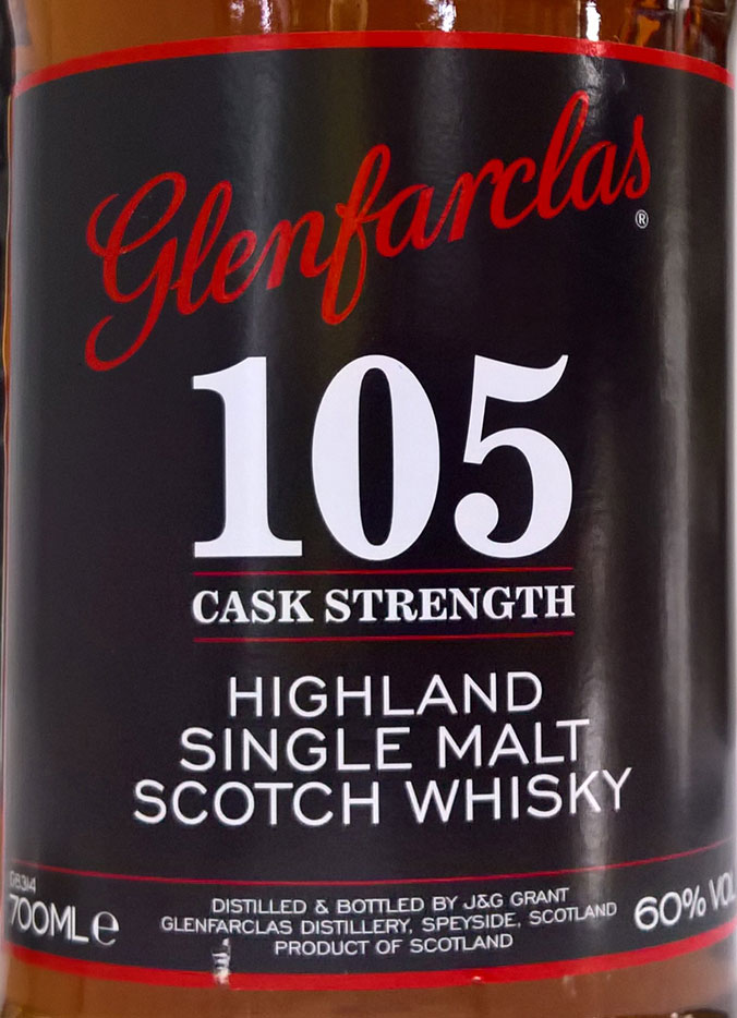Этикетка Виски Гленфарклас "105", 0.7 л