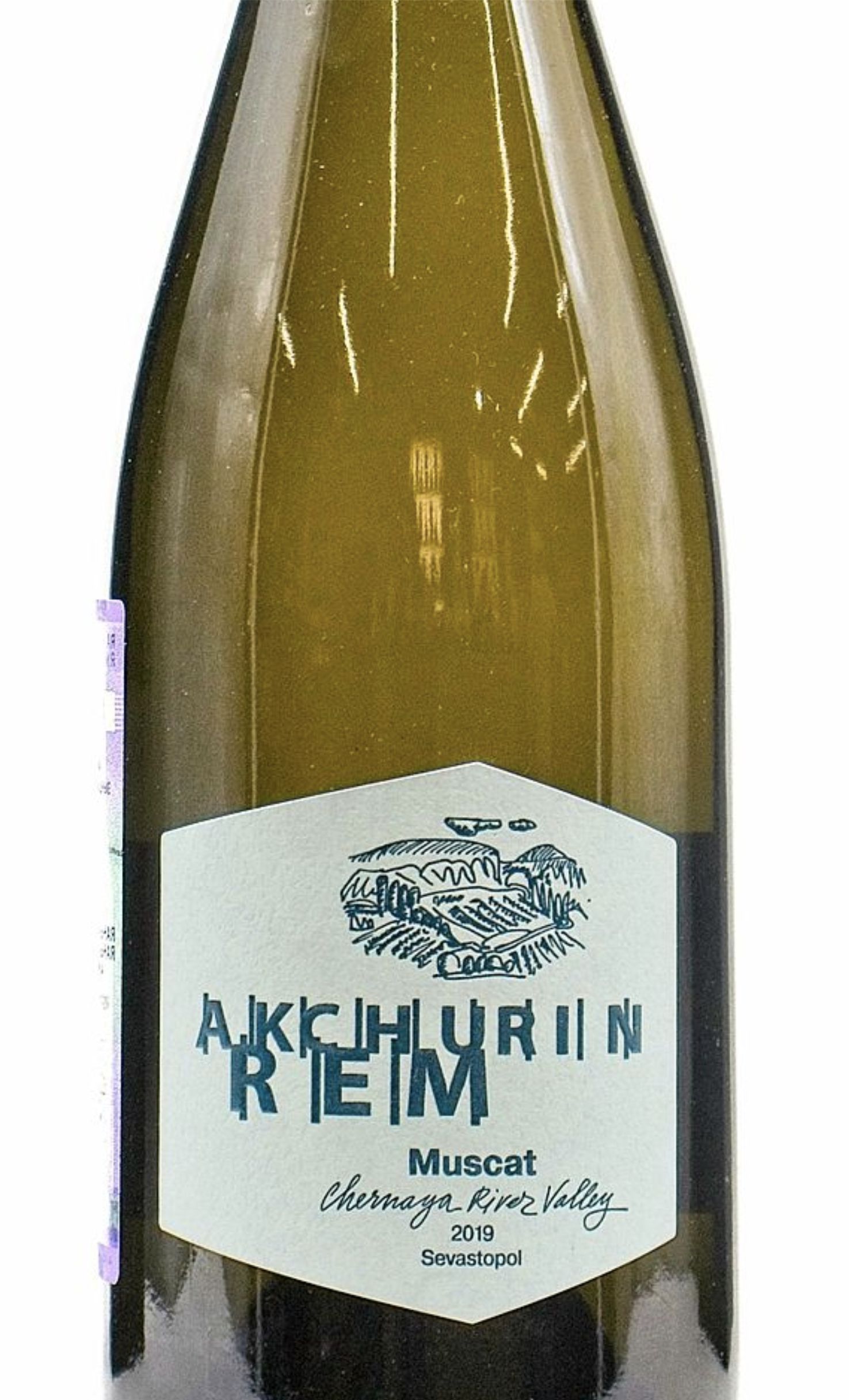 Этикетка Вино столовое сухое белое Мускат REM AKCHURIN 0,75л 12%