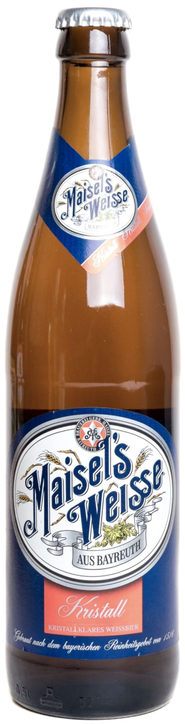 Пиво Майзелс Вайс Кристалл, светлое фильтрованное, 0.5 л
