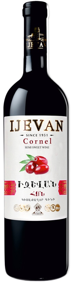 Вино фруктовое (плодовое) полусладкое кизиловое красное "CORNEL" (Кизил)  тов.знак "IJEVAN" 0,75л
