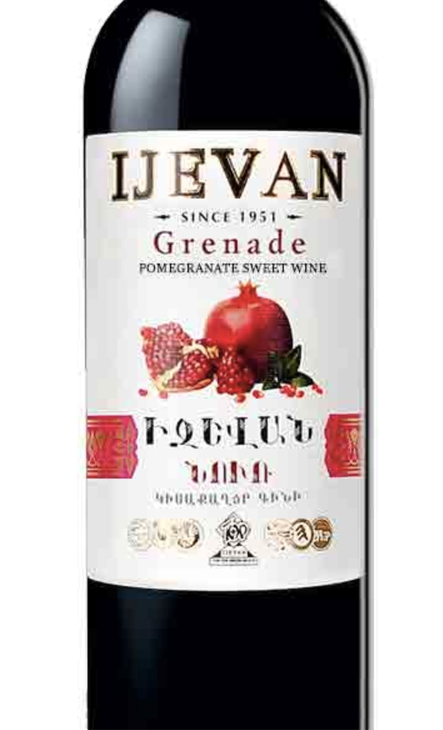 Этикетка Вино фруктовое (плодовое) полусладкое гранатовое красное "GRENADE" (Гранат)  тов.знак "IJEVAN" 0,75л