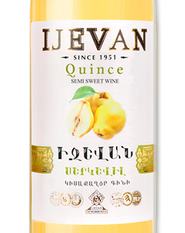 Этикетка Вино фруктовое (плодовое) полусладкое айвовое белое "QUINCE" (Айва) тов.знак "IJEVAN" 0,75л