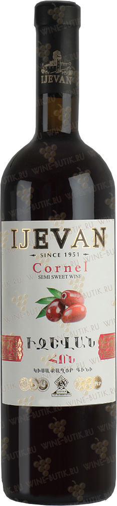 Алкогольная продукция плодовая полусладкая "CORNEL" ("Кизил"), товарный знак "IJEVAN",  креп 12%, емк 0,75л