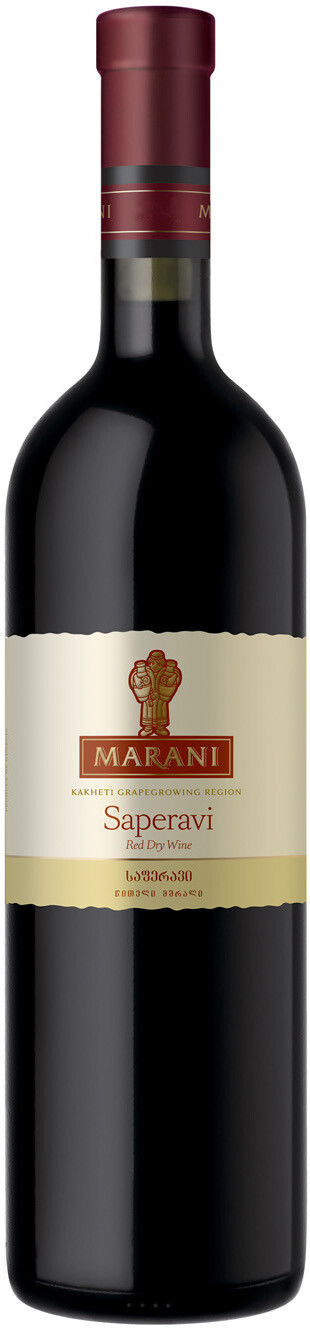 Вино сортовое ординарное сухое красное Саперави 2019г  торговой марки Марани креп 13,5%, емк  0,75 л