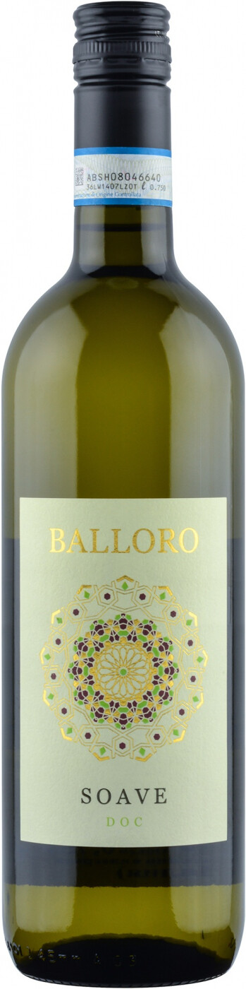 Вино сортовое ординарное сухое белое Соаве Баллоро   2020г креп 12%, емк 0,75 л
