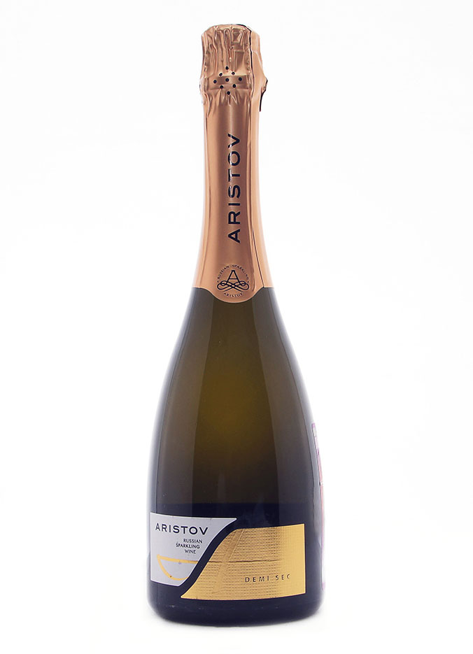 Вино игристое полусухое белое "Аристов" 0,75 л