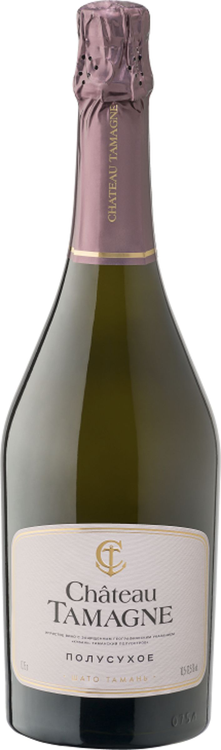 Игристое вино Шато Тамань "Белое Тамани", белое полусухое, 0.75 л