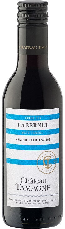 Российское вино Кубань.Таманский полуостров сухое красное Шато Тамань.Каберне 2020г 0,187л