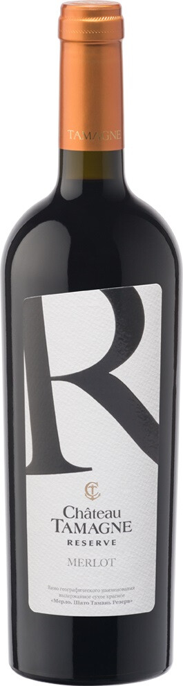 Вино коллекционное сухое красное "Мерло. Шато Тамань Резерв" креп 13%, емк 0,75л
