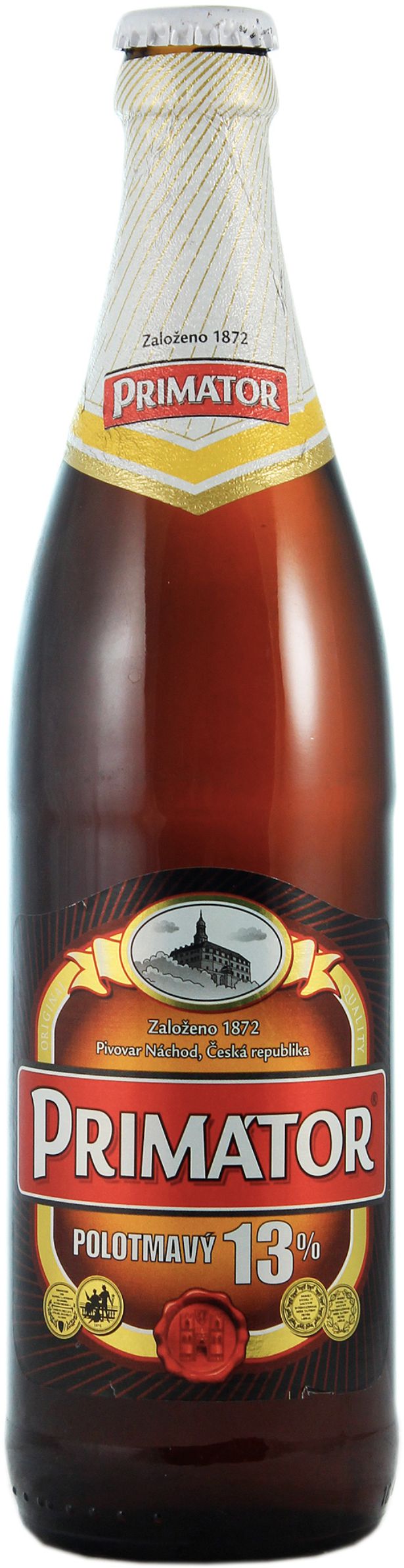 Пиво Приматор Полутемное солодовое темн. пастеризован. фильтрован. 0,5л бут. алк.5,5%