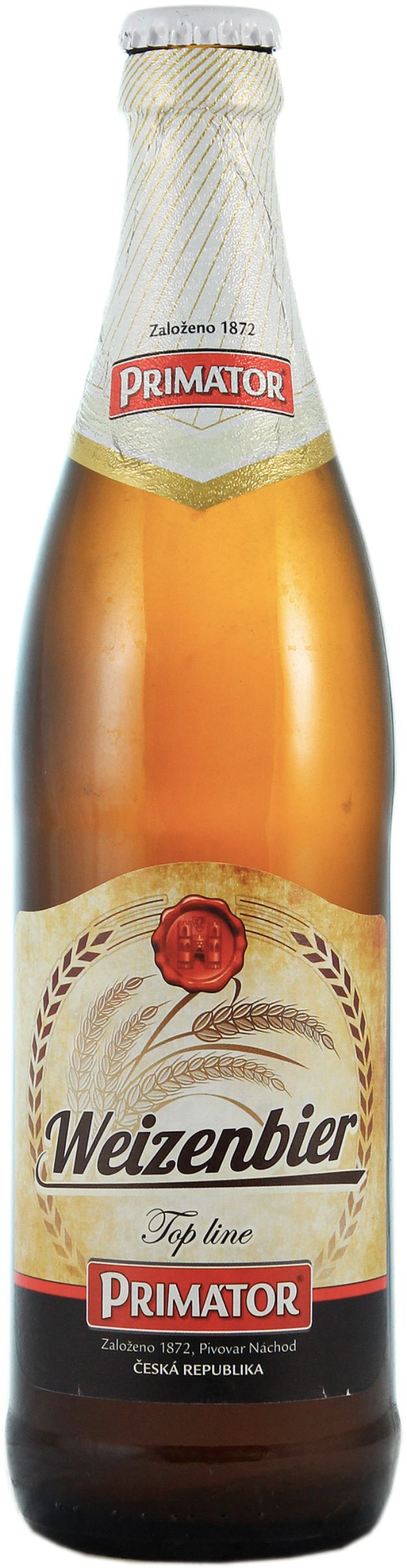 Пиво Приматор Вайзенбир солодовое светл. пастеризован. нефильтрован. 0,5л бут. алк.4,8%
