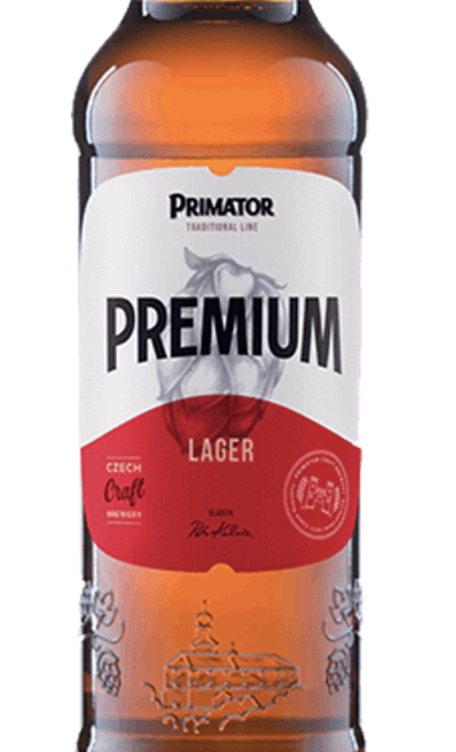 Этикетка Пиво Приматор Премиум, светлое фильтрованное, 0.5 л