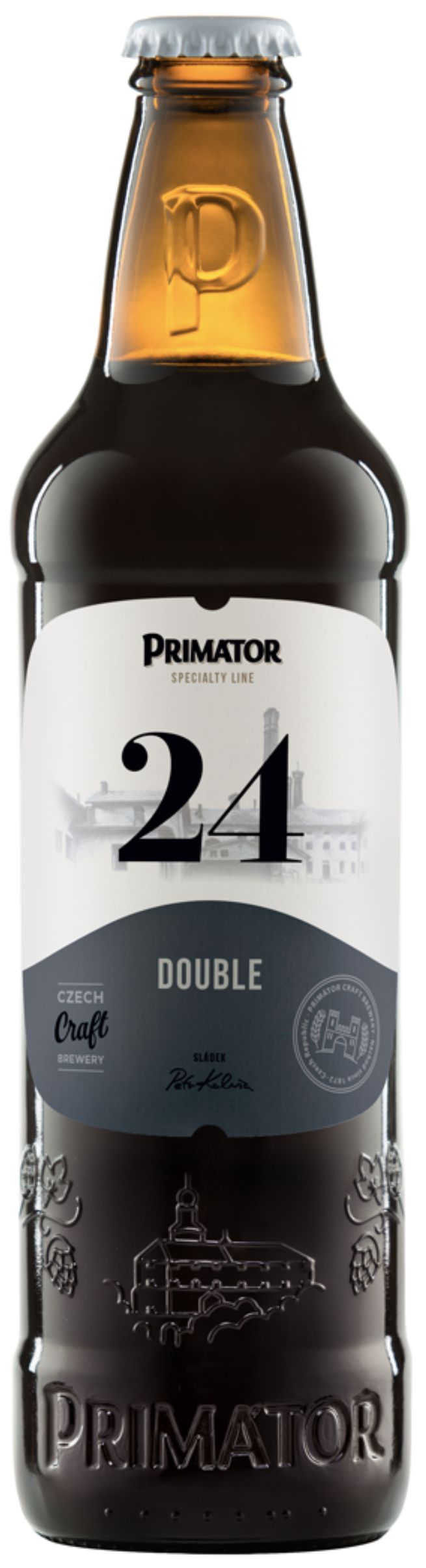 Пиво Приматор 24 Дабл солодовое темн. пастеризован. фильтрован. 0,5л бут. алк.10,5%