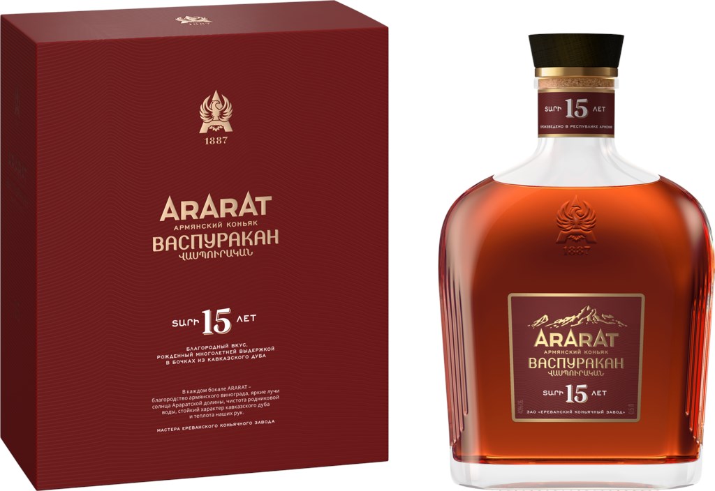 Армянский коньяк старый "КС" "ВАСПУРКАН", креп 40%, емк. 0,5л п/у