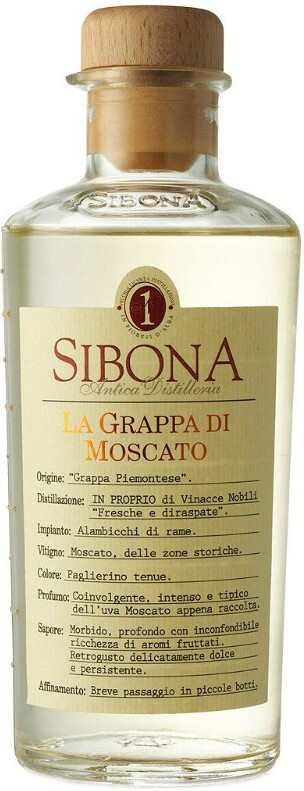 Виноградная водка "Граппа Москато Сибона", креп. 40%, емк 0,5л