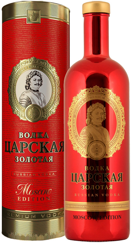 ВОДКА "ЦАРСКАЯ ЗОЛОТАЯ" Москов Эдишн  креп 40%, емк 1л  в тубе