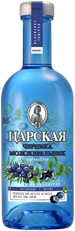Настойка горькая "ЦАРСКАЯ ОРИГИНАЛЬНАЯ ЧЕРНИКА МОЖЖЕВЕЛЬНИК (CZAR'S ORIGINAL BLUEBERRY JUNIPER)" креп 38%, емк 0,5л