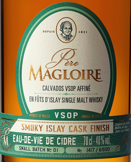 Этикетка Кальвадос "Пэр Маглуар ВСОП Смоуки Айла Каск Финиш" креп. 40%, емк  0,7л п/у
