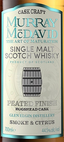 Этикетка Виски шотландский односолодовый "Мюррей МакДэвид Каск Крафт Питед Финиш", креп. 44,5%,  емк 0,7л