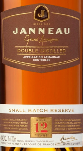Этикетка Бренди "Арманьяк Жанно 12 лет", креп. 40%, емк  0,7л п/у