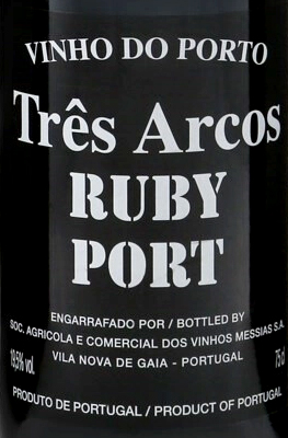 Этикетка Вино крепленое крепкое (портвейн)марочное "Трес Аркуш Руби Порто" 0.75л.