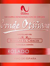 Этикетка ВИНО ординарное "Конде Отинано Росадо Наварра" 2021г  сухое розовое креп. 13.5% , емк 0.75л.