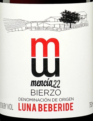 Этикетка Вино сортовое ординарное "Бьерсо Луна Бебериде Менсия" 2022г сухое красное, креп. 13%, емк 0,75л