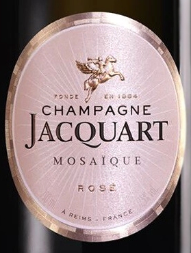 Этикетка ИГРИСТОЕ ВИНО выдержанное "Шампань Жакарт Розе Мозаик"  2019г  брют розовое креп 12,5%, емк  0.75л.
