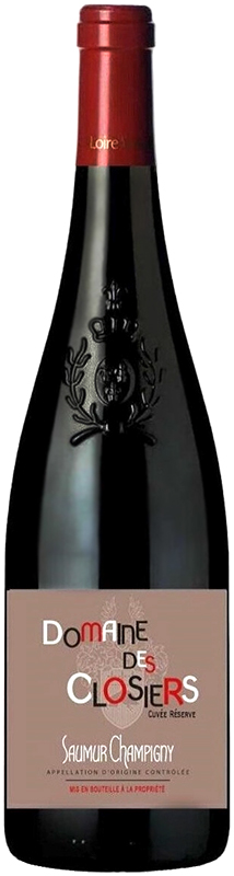 ВИНО сортовое ординарное "Сомюр Шампиньи Домен де Клозьер" 2018г  сухое красное  креп 14%, емк 0.75л.