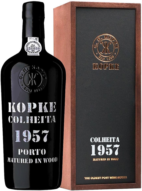 Крепленое вино крепкое (портвейн) марочное "Копке Колейта Порто", в деревянной п/у, год урожая 1957, креп. 20%, емк  0,7