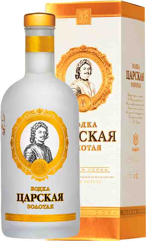 ВОДКА "ЦАРСКАЯ ЗОЛОТАЯ" креп 40%, емк 1,75л в подарочной (сувенирной) упаковке