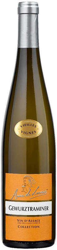 ВИНО сортовое ординарное "Эльзас Коллексьон Анна де Лавейс Гевюрцтраминер" 2019г полусухое белое  креп 7,5%, емк 0.75л.