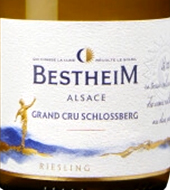 Этикетка ВИНО сортовое выдержанное "Эльзас Гран Крю Бестхайм Шлоссберг Рислинг" сухое белое  креп 13,5%, емк 0.75л.