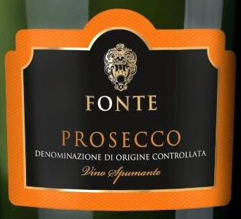 Этикетка ИГРИСТОЕ ВИНО "Просекко Фонте"  2020г брют белое креп 11%, емк  0.75л.
