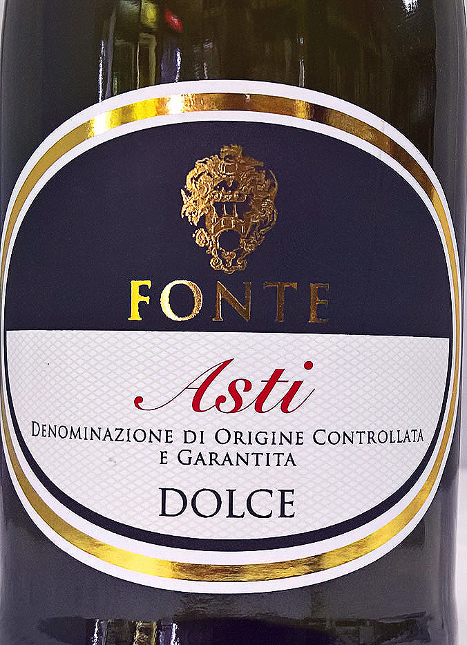 Этикетка Игристое вино Фонте Асти, белое сладкое, 0.75 л