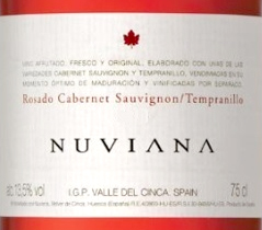 Этикетка ВИНО ординарное "Нувиана Росадо" сухое розовое креп 12%, емк  0.75л.