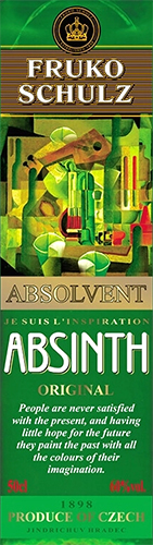 Этикетка Настойка горькая "Абсент Абсолвент"  70% 0.5л.