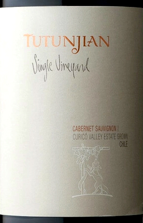 Этикетка ВИНО сортовое выдержанное "Тутунжан Сингл Виньярд Каберне Совиньон" 2020г  сухое красное креп 13,5%, емк  0.75л.