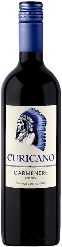 ВИНО сортовое ординарное "Курикано Карменер" сухое красное  креп 12,5%, емк 0.75л.
