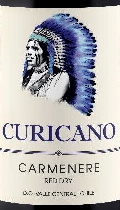 Этикетка ВИНО сортовое ординарное "Курикано Карменер" сухое красное  креп 12,5%, емк 0.75л.
