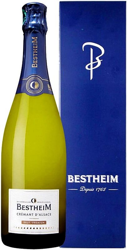 Игристое вино выдержанное "Креман д' Эльзас Бестхайм Брют Премиум" брют белое  креп 12%, емк0,75л п/у