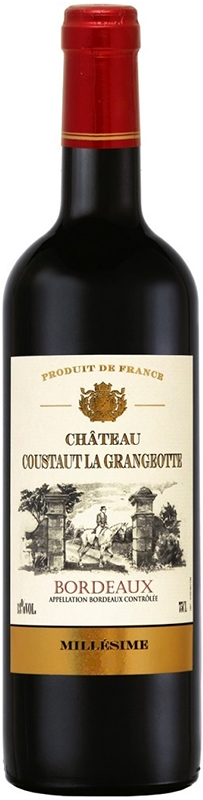 ВИНО ординарное "Шато Кусто ля Гранжот"  2020г сухое красное  креп 7,5%, емк 0.75л.