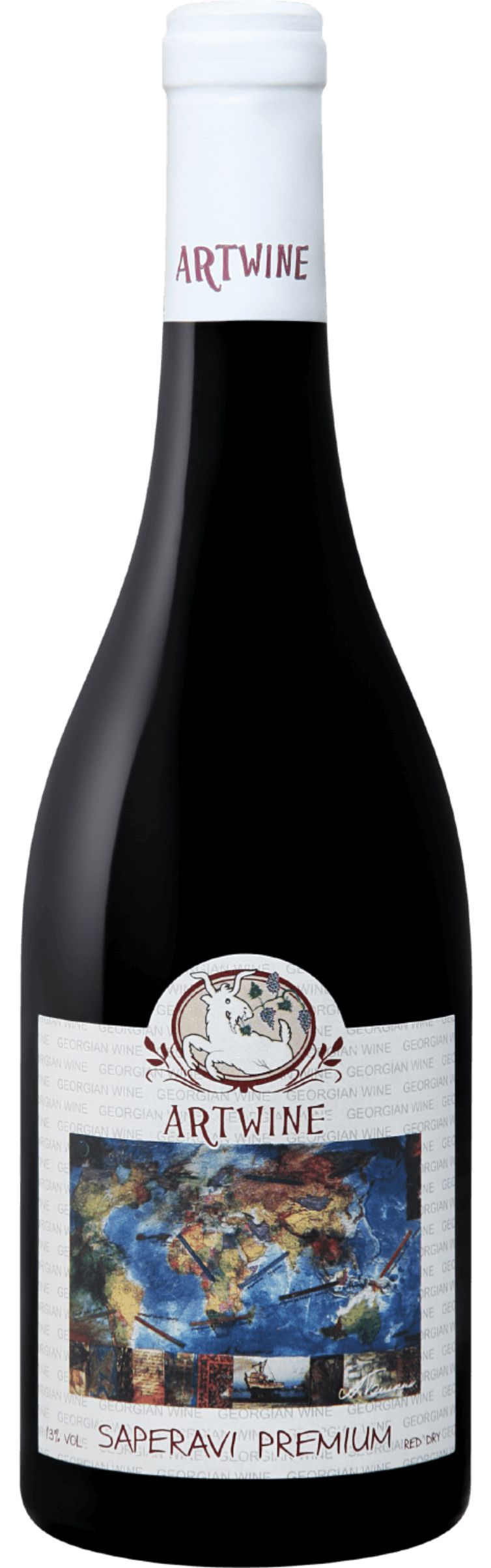 Вино столовое сухое красное Саперави (серия ARTWINE ) алк 13,0%, емк 0,750л