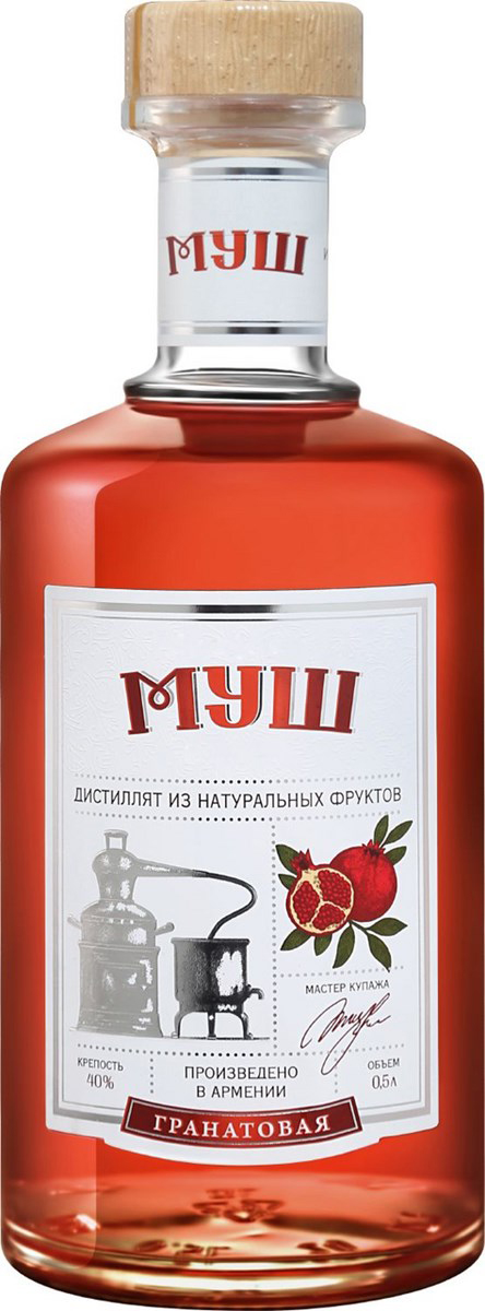 Спиртной напиток "ГРАНАТОВЫЙ МУШ" креп 40%, емк 0,5л