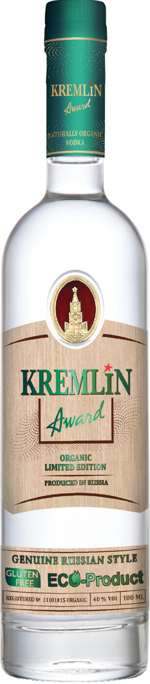Водка "КРЕМЛИН ЭВОРД Органик Лимитед Эдишн" ("KREMLIN AWARD Organic Limited Edition") креп 40%, емк 0,7л в деревянном фу